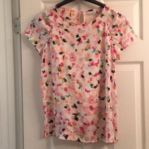 Liz Claiborne pattern multicolor top w/tank top, M